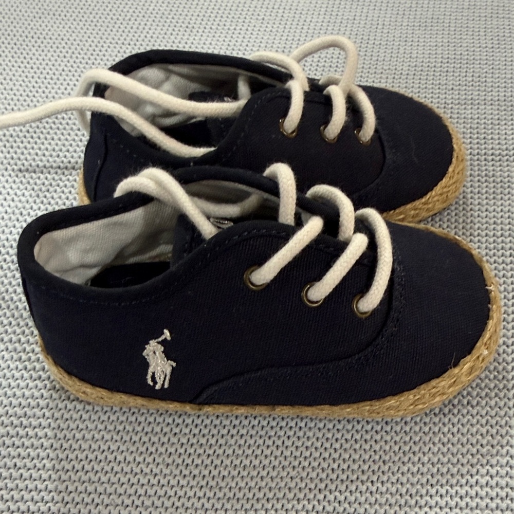 Polo by Ralph Lauren Kids Navy Sneakers with Tan Soles